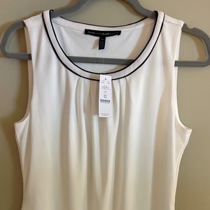 NWT Cream and Black sleeveless knit top
